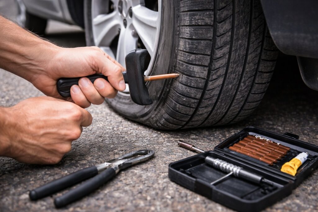Comment mettre une mèche dans un pneu ?