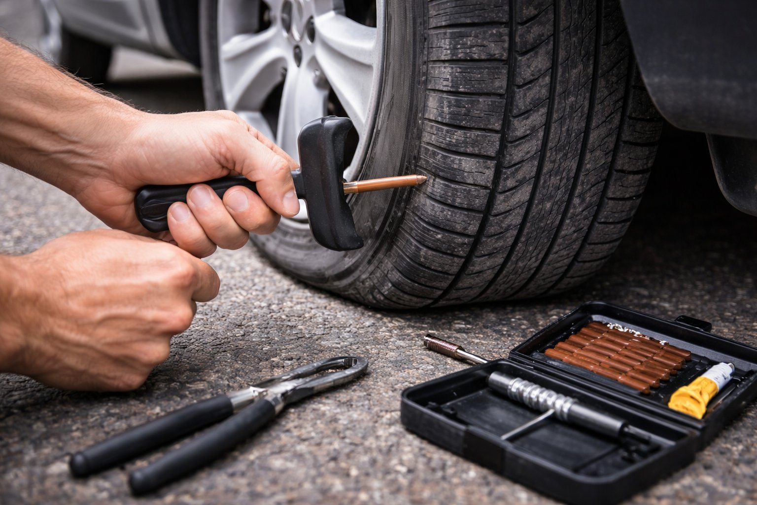 Comment mettre une mèche dans un pneu ?